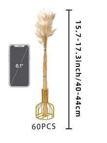 60/120/240 pièces Arrangements de fleurs artificielles avec herbe de pampa séchée naturelle et fleurs de pissenlit, convient pour la décoration de la maison, du mariage, du bureau et du café. Idéal comme cadeau pour la Saint-Valentin et la Fête des Mères.