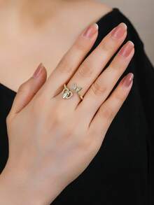 1pc Minimalist Textured Gold Geometric Square Pattern Ring, Unisex, New Release, Suitable For Holiday Wear - ring - View 12