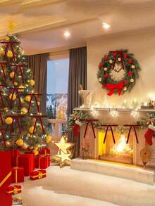 1/6/12pcs Vintage Velvet Christmas Bows For Tree Decoration, Rustic Crafts & Gifts, Classic Polyester Ribbon Bows For Christmas Valentine's Day Wedding Birthday Holiday Home & Wedding Decorations