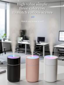 1 pieza Humidificador de aire mini inalámbrico de 230ml de colores con micrófono frío - Super silencioso y portátil para dormitorio, coche, oficina - Batería de 1200mAh incluida, regalo de cumpleaños
