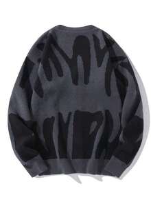 Manfinity Hypemode Men's Color-Block Button-Up Long Sleeve Cardigan Sweater - Dark Grey - View 2