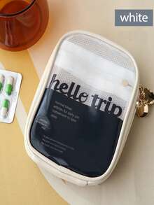 1pc Large Capacity Transparent Mesh Waterproof Cosmetic Bag, Portable Travel Toiletry Bag, Elegant Makeup Organizer, Lightweight And Compact For Skincare And Makeup On The Go - Multicolor - View 16