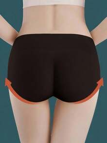 1件装女士无缝高腰塑形内裤，提臀无缝加垫短裤，透气蜜桃臀塑形提拉裤，加垫提臀塑形内衣，蜜桃臀 - 黑色 - 查看 3