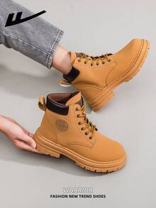 1 双 WARRIOR 女式前系带靴，高帮户外登山靴 - 0925黃色 - 查看 7