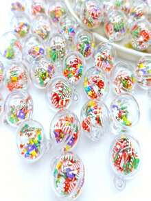 10 قطع من الزينة الأكريليكية لعيد الميلاد - مثالية لصنع المجوهرات DIY وديكورات العطلات، زينة شجرة عيد الميلاد، كونفيتي عيد الميلاد