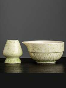 2件带嘴陶瓷碗、宋代抹茶碗、抹茶打蛋器、抹茶刷、抹茶搅拌工具套装、窑烧餐具套装、返校套装、节日礼品套装