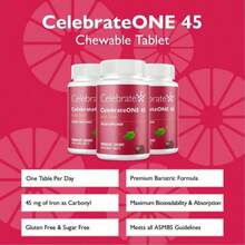 Celebrate Vitamins CelebrateONE 45 Chewables, 45mg Iron - Once Daily Bariatric Multivitamin, Essential Vitamins &Amp; Minerals - Gastric Bypass &Amp; Sleeve Gastrectomy Supplement - Cherry (30 Tablets) - Flavor NameA - 查看 2