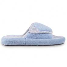 Isotoner Women's Terry Spa Slip On Slide Slipper With Memory Foam For Indoor/Outdoor Comfort - Trăng Xanh - Xem 5