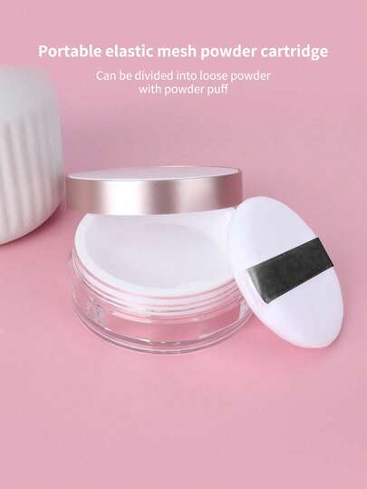 1个玫瑰金盖透明粉饼盒，容量15克，带粉扑，可分隔，适合旅行和度假、化妆、家居装饰、梳妆台、旅行、卧室、化妆配件、圣诞礼物、化妆品、化妆工具、便宜好物、礼物、女士礼物、圣诞礼物、赠品、旅行、便宜好物、旅行必备