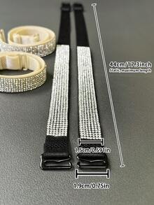 1/2 Cặp Áo ngực có dây đeo vai có thể tháo rời đính đá Rhinestone nhiều màu lấp lánh, quyến rũ dành cho nữ - Nhiều màu - Xem 3