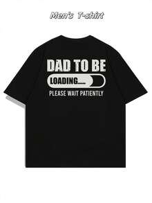 T-shirt << Chargement Future Dad », col ras du cou, imprimé recto verso, décontracté, mode homme, coton 220 g/m² (1 pièce) - Noir - Voir 3