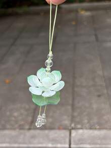 1个粉色莲花珠吊坠，夏季新品粉色莲花手机挂饰、包包挂饰、汽车挂饰、家居装饰挂件 - 彩色 - 查看 9