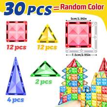 48/68/98pcs Children Magnetic Building Blocks Toys, Colorful Magnetic Construction Blocks, Educational Creative Toys Gift, Suitable For Boys And Girls Over 3 Years Old, Random Colors - Multicolor - View 15