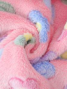 Girls' Warm & Soft Printed Fleece Reversible Long Sleeve Hooded Zip-Up Cardigan, Fashion Jacket For Autumn/Winter - Pink - View 9