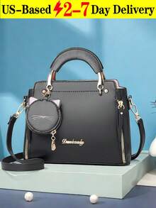 Fashionable Women's Handbag, Sweet And Ladylike, Korean-Style Leisure And Personality, Cat Single Shoulder Crossbody Bag, Tote Bag Fashionable And Versatile,  And Fashionable Women's Handbag, Cute And High-Quality Versatile Fashion Popular Daily New Handbag Single Shoulder Bag.Travel Accessories,Halloween,Halloween Decor,Fall Decor[US Local Warehouse] - 彩色 - 查看 1