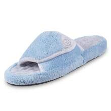 Isotoner Women's Terry Spa Slip On Slide Slipper With Memory Foam For Indoor/Outdoor Comfort - Trăng Xanh - Xem 1