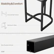 mteryoing Home Bar Stools Set Of 2/4/6/8, Counter Height Bar Stools For Kitchen Counter, Island Chairs For Dining Table, Modern Tall Barstools With Back, Metal Counter Stools With Upholstered For Kitchen - Xám-2 chiếc - Xem 7