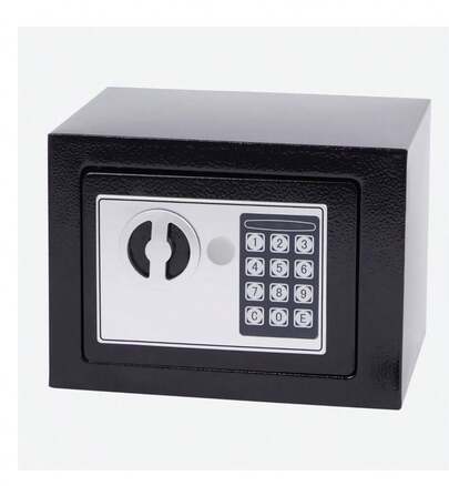 Caja fuerte digital electrónica. Cierre con cerradura electrónica y cerradura tradicional. 17x23x17 cm
