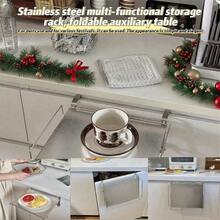 Un estante de almacenamiento para la puerta del gabinete, un estante de almacenamiento plegable para condimentos de cocina, que se puede instalar fácilmente en la puerta del gabinete, ahorrando espacio y siendo práctico para los artículos de primera necesidad. También se puede usar durante los festivales.