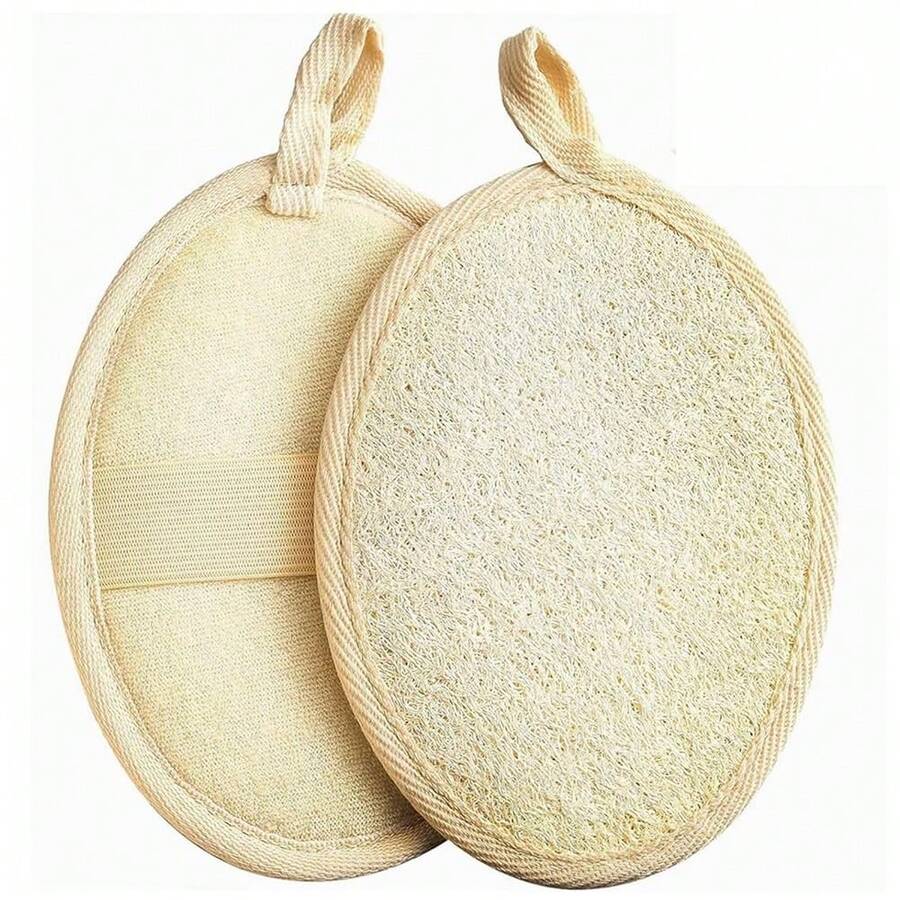 Loofah Sponge Shower Natural Loofah Exfoliating Body Scrubber For Women And Men, -Friendly And  Shower Luffa Sponge For Face And Body, Beige - 淺褐色的 - 查看 1