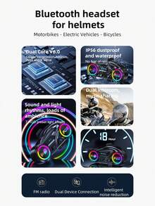 1/2pcs Motorcycle Wireless Intercom, 500m Wireless Intercom For 2 People, 1000mAh Battery, Helmet Headset Design, Waterproof & Noise Cancelling, Safer Riding, Motorcycle Communication, High-Quality Audio, Motorcycle Intercom, Best Gift For Halloween And Christmas