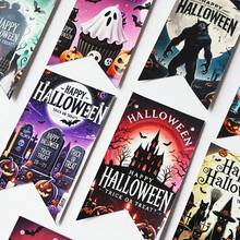 hoojojo 20 Peças/Conjunto Bandeiras Decorativas de Halloween, Conjunto de Banners Penduráveis, Banners de Festa com Tema de Halloween, Decorações Vintage, Presentes de Halloween, Decoração de Parede de Sala de Aula e Corredor Escolar, Lembrancinhas de Festa, Festa de Escritório, Decoração de Lareira, Adequado para Reuniões Familiares, Decoração de Sala de Aula e Decoração de Escritório