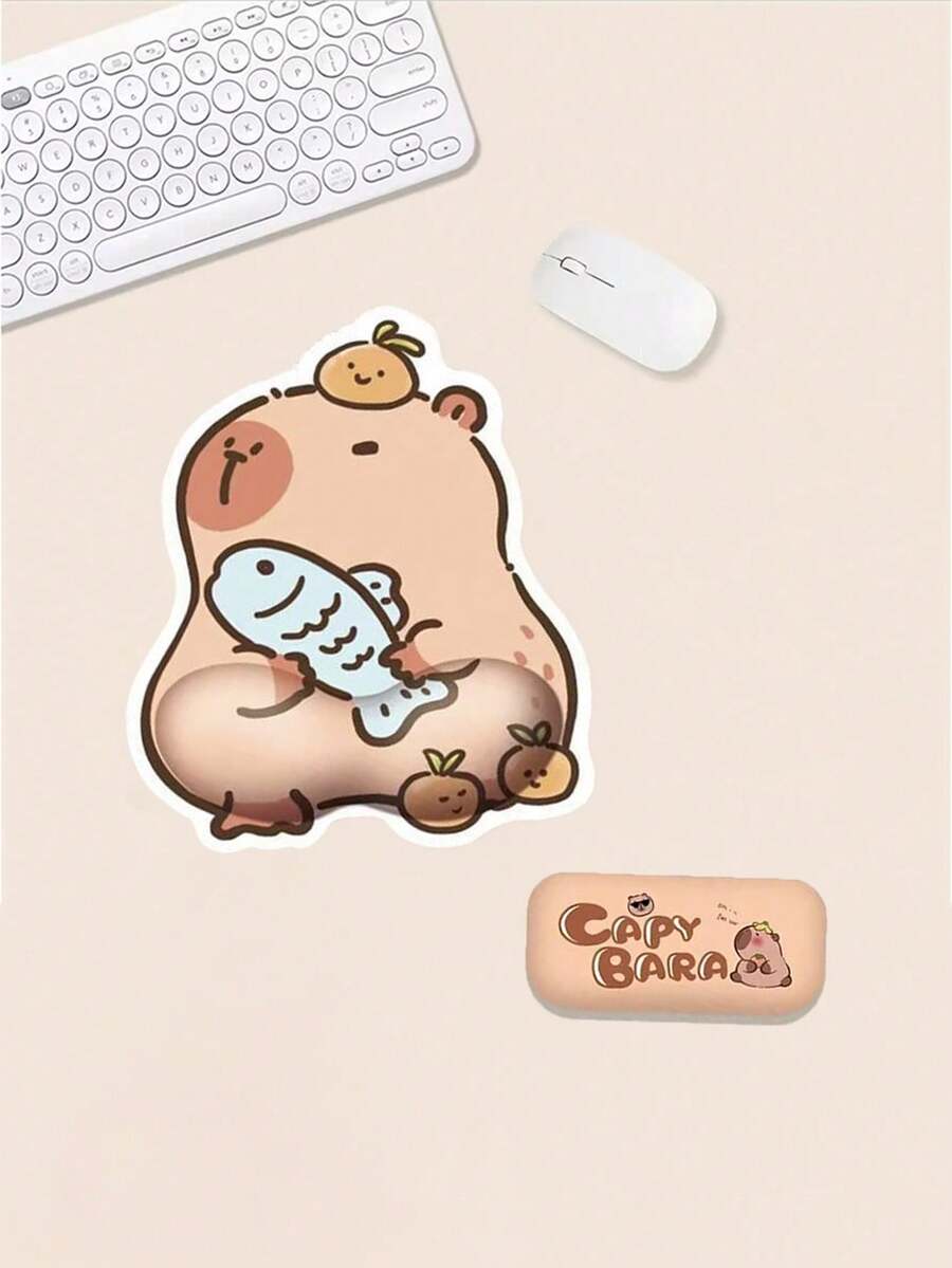 Asymmetrical Shaped Rubber Mouse Pad, Thickened Non-Slip Bottom, Suitable For Laptop, Student, Office Use - Multicolor - View 1