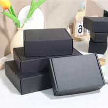 5pcs Extra Thick Black Gift Boxes, Courier Packaging Boxes, Packing Materials, Airplane Boxes, Corrugated Paper Boxes, Postal Paper Boxes, Packaging Boxes, Corrugated Cardboard Boxes, Courier Boxes, Packing Boxes For Halloween