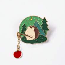 1/6 件可爱兔子胸针，卡通动物徽章，珐琅刺猬/狗装饰配件圣诞礼物 - 彩色 - 查看 8