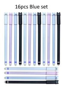 4Pcs Cat Erasable Gel Pen 0.5mm Magic Ink Blue Black Pen Set With Rubber Eraser Creative School Stationery Back To School - Sets - View 18