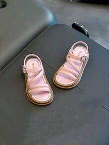 Lugualt Giày sandal nữ phong cách Hàn Quốc mùa hè mới, thoải mái. - Hồng - Xem 3