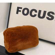 1pc Plush Cosmetic Bag Large Capacity Storage Bag Travel Portable Pencil Case Zipper Toiletry Bag Gift For Girls Women,Stationery - Multicolor - View 18