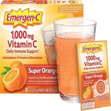 Emergen-C 1000mg Vitamin C Powder For Daily Immune Support Caffeine Free Vitamin C Supplements With Zinc And Manganese, B Vitamins And Electrolytes, Super Orange Flavor - 30 Count - Flavor NameA - 查看 4