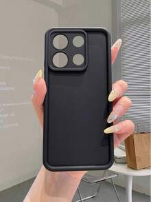 1 carcasă de telefon simplă, neagră, din corindon, îngroșată, mată, rezistentă la șocuri, cu acoperire completă, protecție pentru cameră, compatibilă cu Samsung A52/A53/A54/A55/S23/S24/S25, OPPO, INFINIX, HONOR