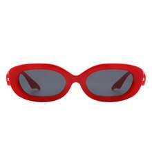 Oval Narrow Round Chic Sunglasses Retro Fashion Eyewear Perfect For Travel, Driving, Daily Wear, Vacation Outfits, Resort Looks, Business Casual Wardrobe Essentials And Unisex Accessories - 紅色 - 查看 2