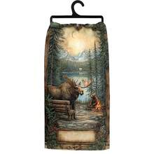 1 set/2 piezas/100 piezas Cabaña en el bosque con banco y patrón de alce Toallas de cocina y paños de cocina, adecuados para decoración de interiores en restaurantes, cocinas y baños, decoración de fiestas, regalos de festivales, como regalo - Multicolor - Ver 12