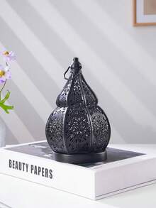 1pc European Style Metal Hollow Gourd Shaped Decorative Candle Holder Lamp, Suitable For Church Decor, Ramadan Lantern, Islamic Style, Moroccan Decor, Home Room Decor, Bar, Restaurant Decor, And Gift - Multicolor - View 11