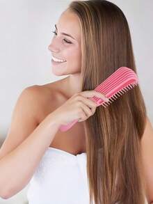 1 lược gỡ rối giúp tóc mượt mà, lược răng thưa với chất liệu bền chắc. Nhẹ nhàng gỡ rối tóc xoăn, tóc ướt hoặc tóc khô một cách dễ dàng. Cần thiết cho việc tạo kiểu tóc tại nhà, chăm sóc tóc sau khi tắm và cho các chuyên gia làm tóc tại salon. Được thiết kế cho quy trình chăm sóc tóc của người lớn. - Nhiều màu - Xem 9