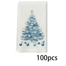 2pcs Set Of Christmas Themed Towels, Designed With Christmas Snowman And Christmas Tree Pattern Printed Towels, Machine Washable, Heat-Resistant, Absorbent And Reusable, Room Decoration, Kitchen And Bathroom Towels, Party Decoration, Home Decoration, Ideal Christmas Gift - Multicolor - View 26