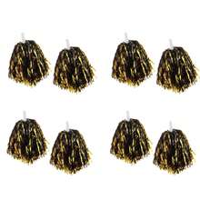 2 件带棍柄的啦啦队绒球，金属箔绒球 20 克，适合团队精神运动、派对、舞蹈、欢呼