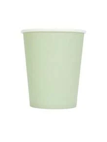 10 pièces Fournitures de fête vert clair à bord festonné. Assiettes en papier vert sauge, serviettes de cocktail, tasses, ensemble de vaisselle. paquets de fête pour mariage, baby shower, pique-nique, anniversaire, décorations