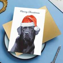 [Black Festive Holiday Design] Charming Black Labrador Christmas Card - Perfect For Family & Friends, Festive Holiday Design, Ideal Gift For Pet Lovers