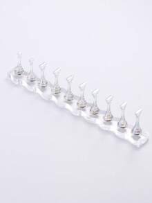 Supporto per unghie in acrilico, supporto espositore per punte delle unghie, supporto per esercitarsi sulle unghie, supporti per esercitarsi sulla pittura delle unghie, supporti per manicure fai-da-te, salone per unghie - Trasparente - Visualizzare 14