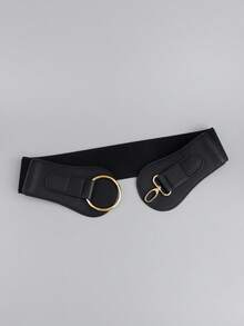 New Arrival Simple Fashion Belt With Elastic Band For Women's Suit/Dress, Waist Cincher Halloween Summer, School - Black - View 9