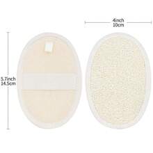 Loofah Sponge Shower Natural Loofah Exfoliating Body Scrubber For Women And Men, -Friendly And  Shower Luffa Sponge For Face And Body, Beige - 淺褐色的 - 查看 7