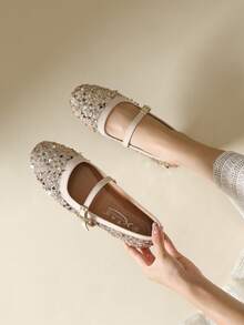 Mengshangli Zapatos planos para mujer con moño, parche de encaje, zapatos elegantes para fiestas, adecuados para todas las estaciones