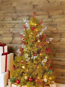 10 pezzi di foglie di caramelle rosse e lucide, accessori per decorazione dell'albero di Natale, elementi di allestimento per feste, accessori per servizi fotografici, decorazioni natalizie per la casa