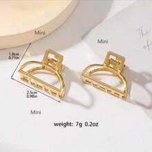 4个迷你金色镂空发夹，甜美几何发饰，女士/女孩休闲爪夹发卡，学习用品