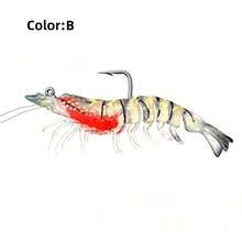 Luminous Shrimp Bait Soft Shrimp Bait Saltwater Fishing Bait Shrimp Bait Set With Sharp Hook Fish Bait Suitable For Freshwater Seawater Trout Bass Salmon Trout Bass Salmon - Multicolor - View 10