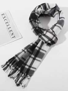 经典格子围巾，百搭男友礼物，高品质双面保暖围巾，男女皆宜，适合秋冬季 - 彩色 - 查看 1